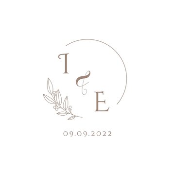 Letter IE Wedding Initial Logo Design