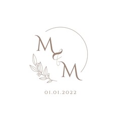 Letter MM wedding initial logo design