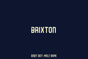  Man Name " Brixton " Bold Artistic Typographic Lettering 