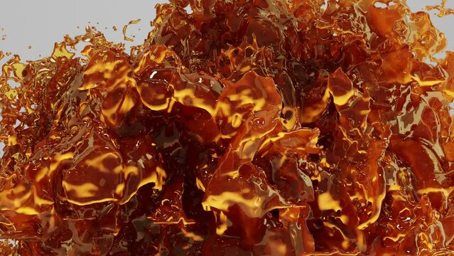 3D Rendered Animation of Nail Polish Enamel Crushing Against Glass Elegant Bottle in Slow Motion