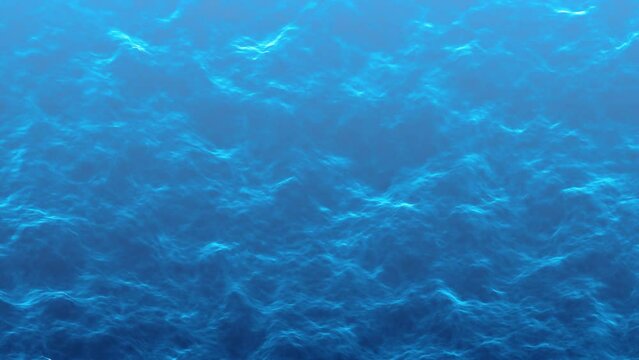 Animated background of blue water. Design movement  sea wave lines. Blue lagoon. Endless expanse water, sky. Summer vacation, resort. Maldives. Open ocean. Intro logo, advertising, business, sales. 4k