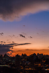 Image of a Beautiful Pink Sunset Sky over Belo Horizonte City seen from Santa Efigenia
