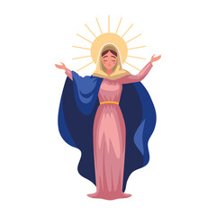 assumption of virgin Mary, isolated - obrazy, fototapety, plakaty