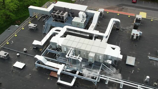 Commercial HVAC system on a rooftop