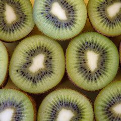 Kiwi halves top view close-up concept of healthy eating