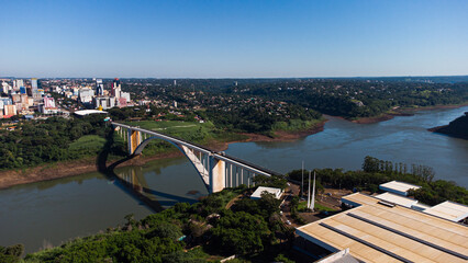 View of the Friendship Bridge 08 may 2022 (Ponte da Amizade) over the Parana river, connecting...