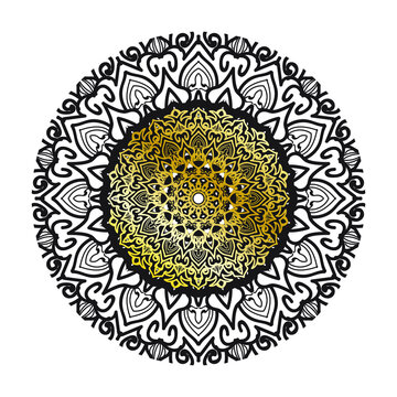 Vector round abstract circle. Luxury Mandala style.