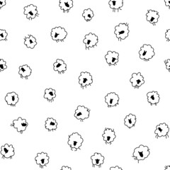 Seamless pattern with sheep.