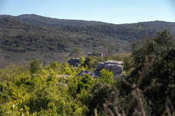 Mer des rochers or sea of rocks, a chaos of limestone rocks, in  Sauve, Gard, South of France