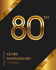 80 Years Anniversary logotype. Anniversary celebration template design for booklet, leaflet, magazine, brochure poster, banner, web, invitation or greeting card. Vector illustrations.