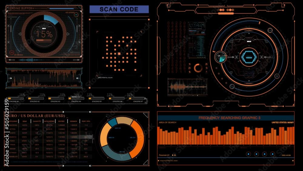 Poster circle hud head up display interface element for futuristic cyber technology concept with dark and g