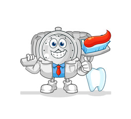 wristwatch dentist illustration. character vector