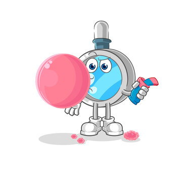recommend clip art: magnifying glass chewing gum vector. cartoon character