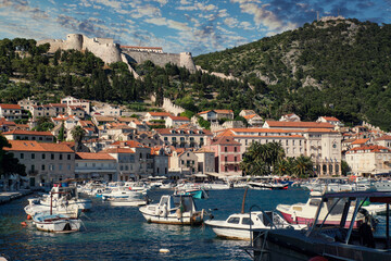 Fototapeta na wymiar view of the town of Hvar, Hvar island, Croatia