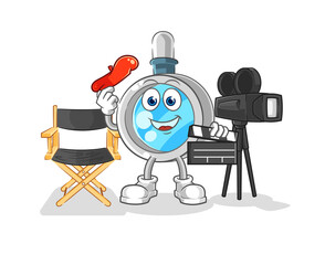 magnifying glass director mascot. cartoon vector