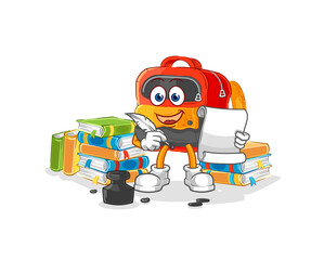 backpack writer vector. cartoon character