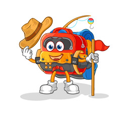 backpack scout vector. cartoon character