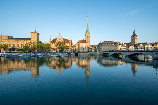 Zurich (Z&uuml;rich) skyline in summer, Switzerland