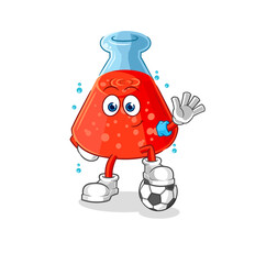 chemical tube playing soccer illustration. character vector