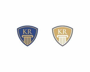 Letters KR, Law Logo Vector 001
