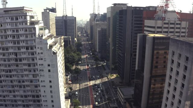 Business avenues. Paulista Avenue, Sao Paulo city, Brazil.