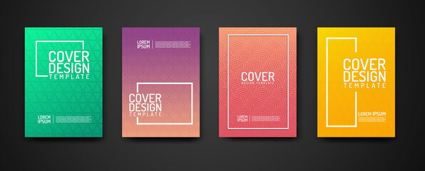 Cover Design template set with geometric lines textured pattern background