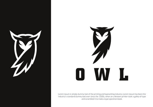 owl logo design. logo template