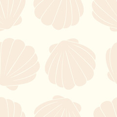 Pale seashells repeating pattern background