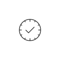 Time and clock. Minimalistic illustration drawn with black thin line. Editable stroke. Suitable for web sites, stores, mobile apps. Line icon of clock