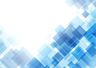 正方形が並んだテクノロジー・ビジネス系抽象的背景（コピースペース）