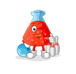 chemical tube play bowling illustration. character vector