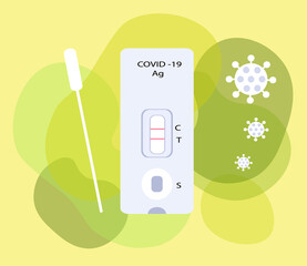 Antigen test kit (ATK). Vector illustration isolated on white.