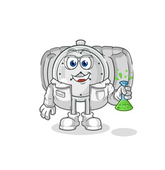 wristwatch scientist character. cartoon mascot vector