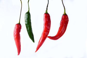 red pepper pickles spicy natural food, natural vegetable condiment and spicy food seasoning on white background