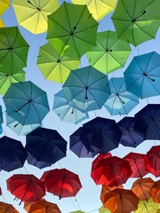 red and yellow umbrellas