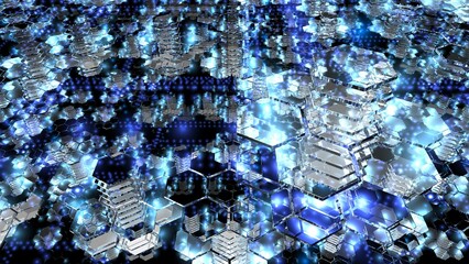 サイバー空間での光学迷彩とステルス機能の暗喩。デジタル空間。3Dレンダリング。