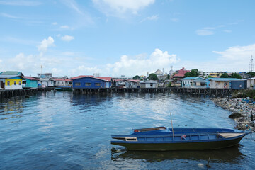 Fototapeta na wymiar Beautiful water village at Kampung air, Semporna, Sabah.