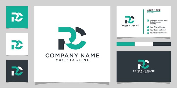 PC or CP letter logo design vector