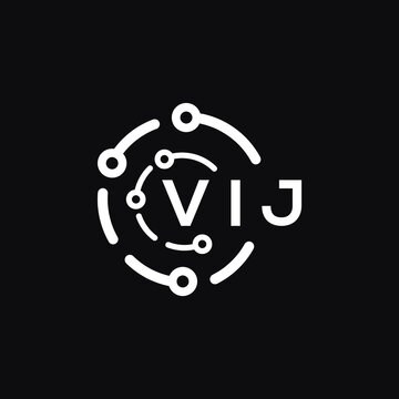 VIJ technology letter logo design on black  background. VIJ creative initials technology letter logo concept. VIJ technology letter design.
