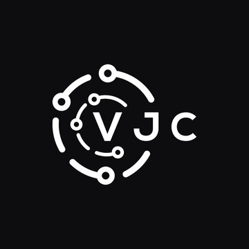 VJC technology letter logo design on black  background. VJC creative initials technology letter logo concept. VJC technology letter design.
