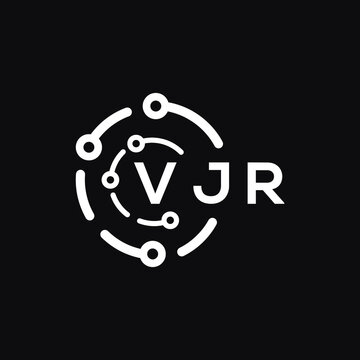 VJR technology letter logo design on black  background. VJR creative initials technology letter logo concept. VJR technology letter design.
