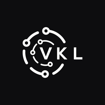 VKL technology letter logo design on black  background. VKL creative initials technology letter logo concept. VKL technology letter design.
