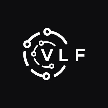 VLF technology letter logo design on black  background. VLF creative initials technology letter logo concept. VLF technology letter design.
