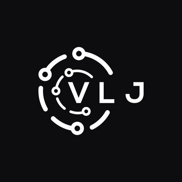 VLJ technology letter logo design on black  background. VLJ creative initials technology letter logo concept. VLJ technology letter design.
