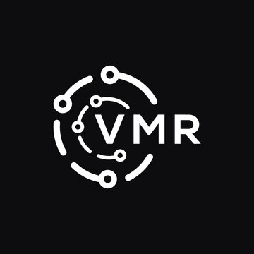 VMR technology letter logo design on black  background. VMR creative initials technology letter logo concept. VMR technology letter design.