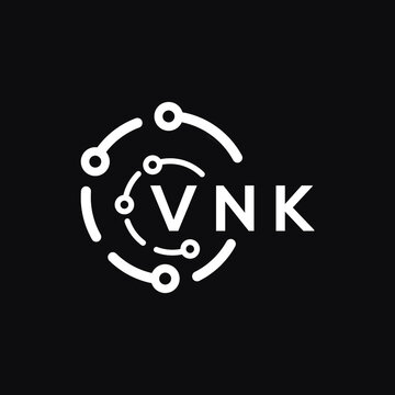 VNK technology letter logo design on black  background. VNK creative initials technology letter logo concept. VNK technology letter design.