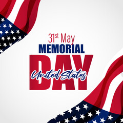 Vector illustration of U.S. Memorial Day banner