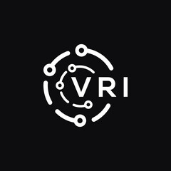 VRI technology letter logo design on white  background. VRI creative initials technology letter logo concept. VRI technology letter design.
