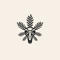 marijuana with deer concept design