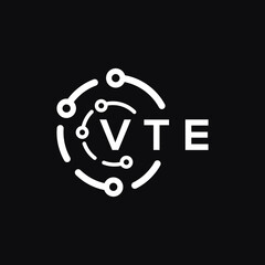 VTE technology letter logo design on white  background. VTE creative initials technology letter logo concept. VTE technology letter design.
